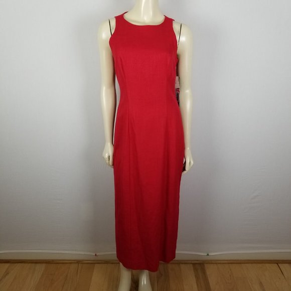 Vintage Jennifer Jeffries red long length open back formal red dress sz 6 - Picture 2 of 8